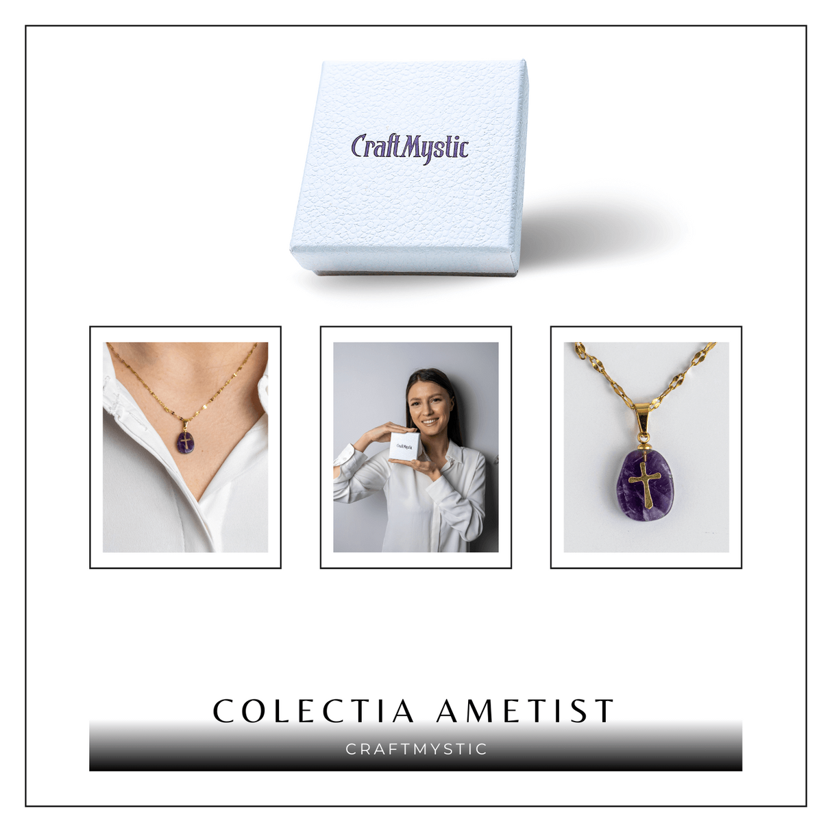 Bijuterie pentru Claritate si Conectare Divina – Colier Cruce cu Ametist