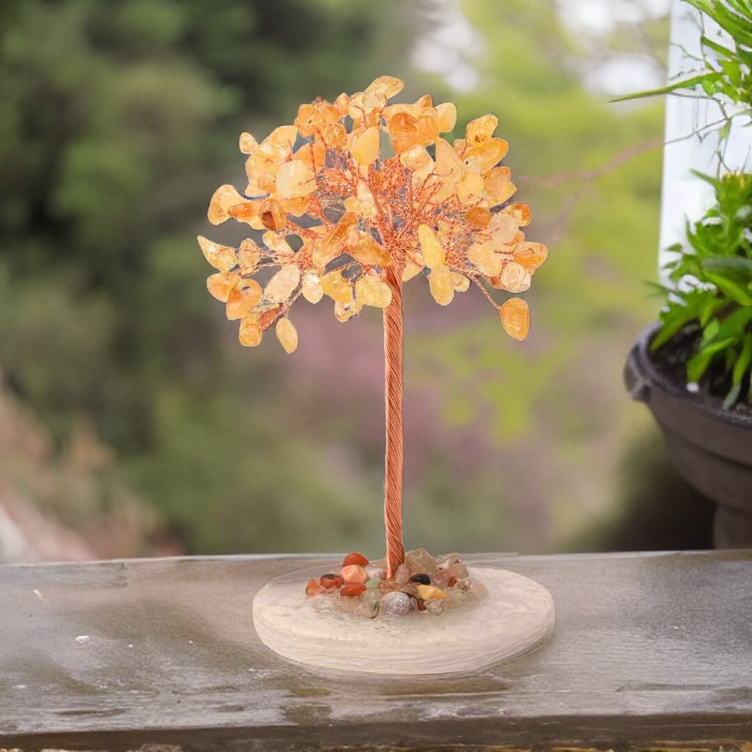 Copacel 12 cm din cristale semipretioase Citrin si baza de agat