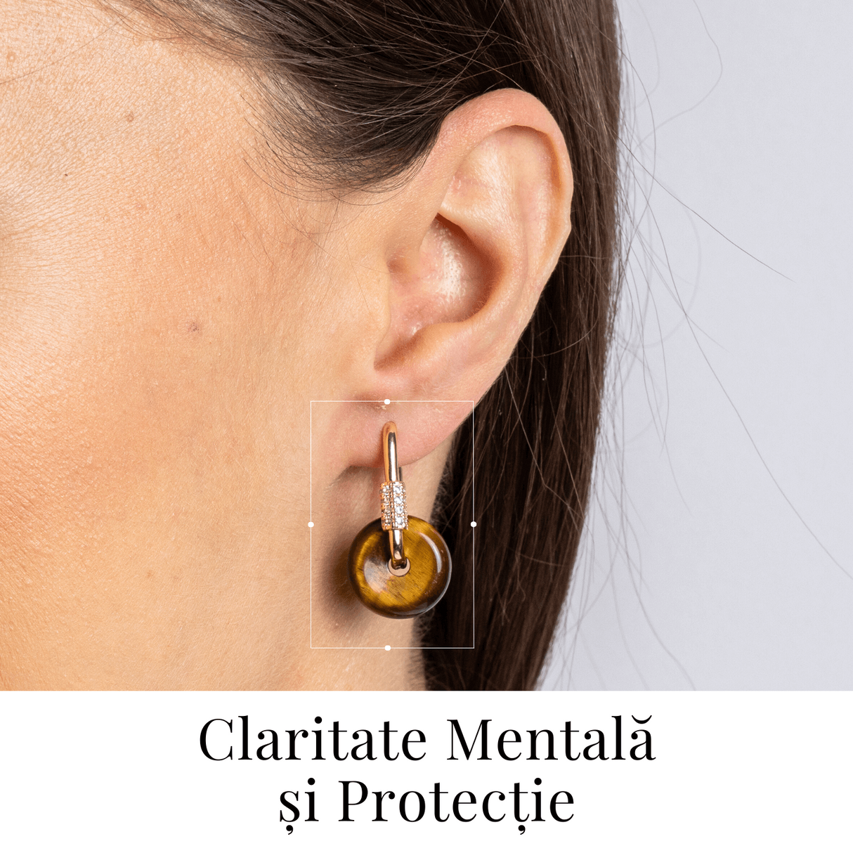 Bijuterie Protectoare – Cercei cu Piatra Ochi de Tigru model Pi