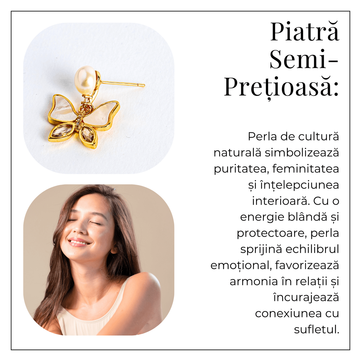 Zbor lin in fiecare zi – Cercei cu perla naturala si detalii fine