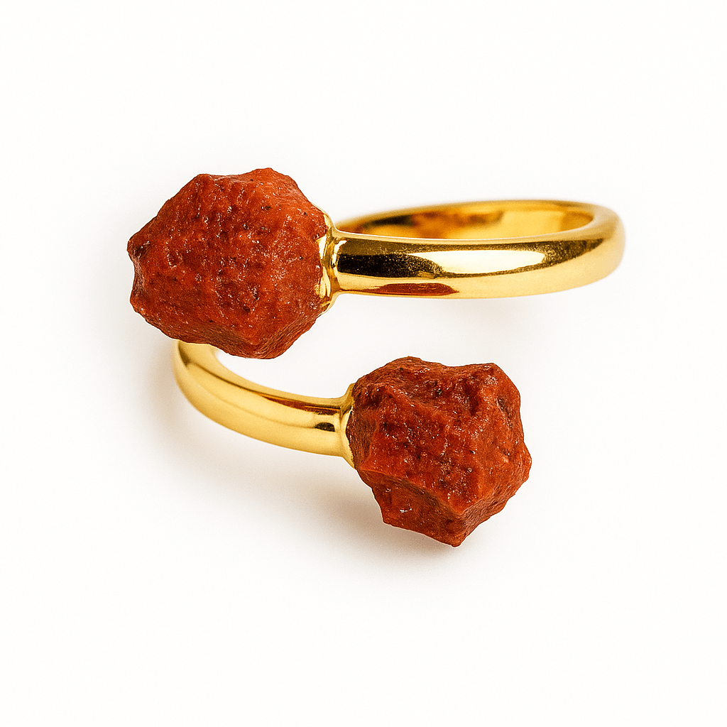 Energie si echilibru zilnic – Inel cu dublu jasp rosu brut