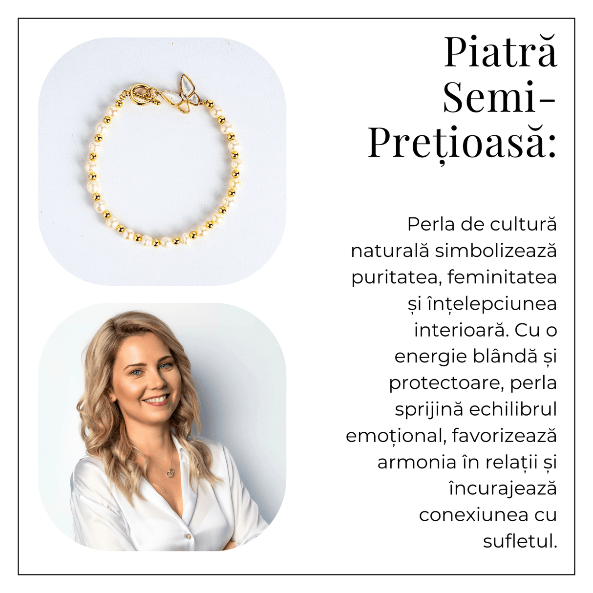 Bratara cu perle si detalii aurii – Eleganta care nu se demodeaza