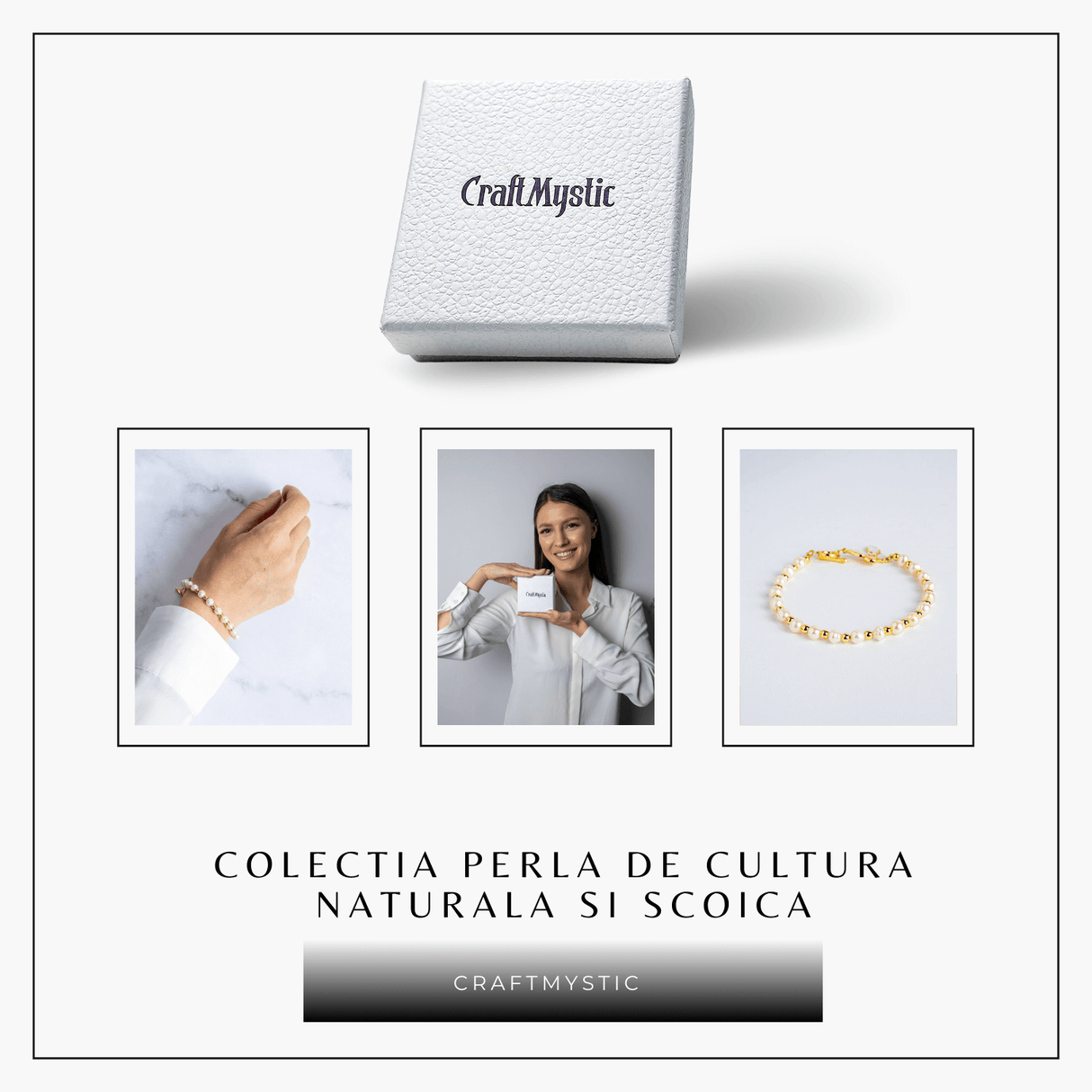 Bratara cu perle si detalii aurii – Eleganta care nu se demodeaza