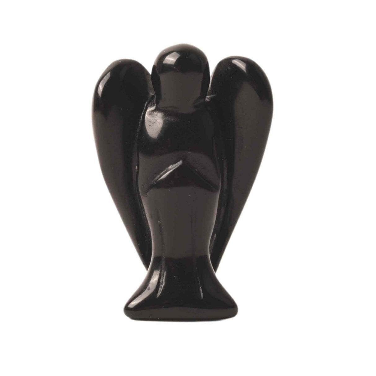 Figurina 5 cm inger din cristal vindecator Obsidian - Sculptura manuala din piatra naturala lustruita - Decor pentru camera birou cu energie reiki pentru femei barbati - Copie