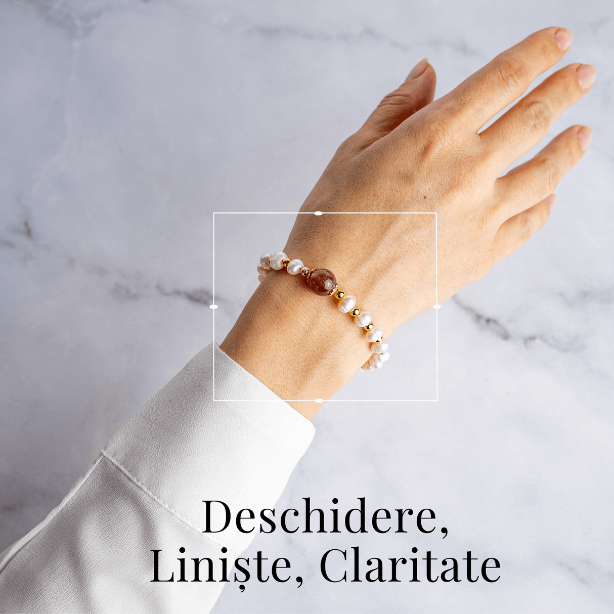Bijuterie a Inimii Deschise – Bratara cu Cristal Capsuna si Perle