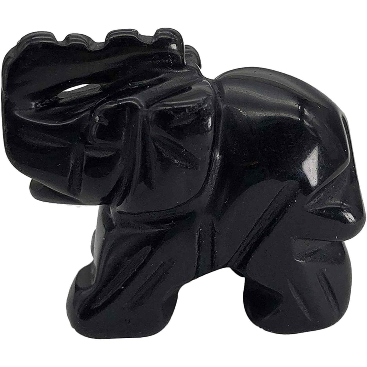 Figurina elefant din piatra semi-pretioasa sculptata manual - Statuie din cristale vindecatoare Reiki de buzunar pentru meditatie, pace