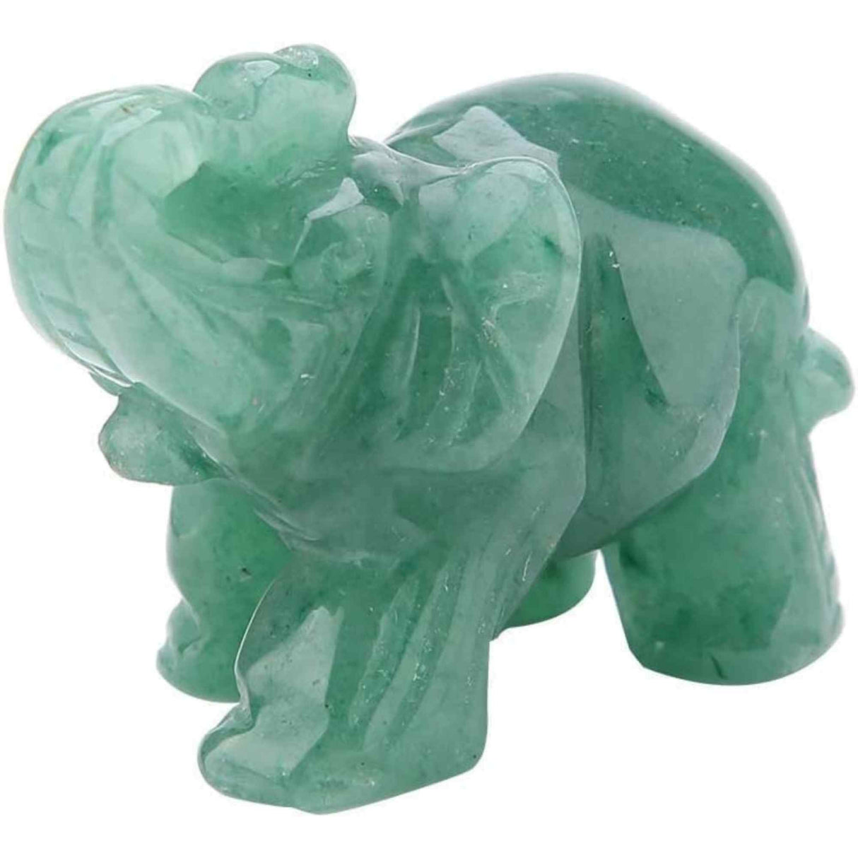 Figurina elefant din piatra semi-pretioasa sculptata manual - Statuie din cristale vindecatoare Reiki de buzunar pentru meditatie, pace