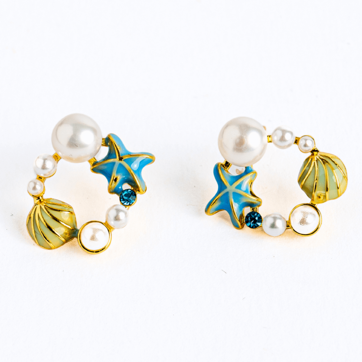 Spirit liber – Cercei Ocean cu perla naturala si detalii marine