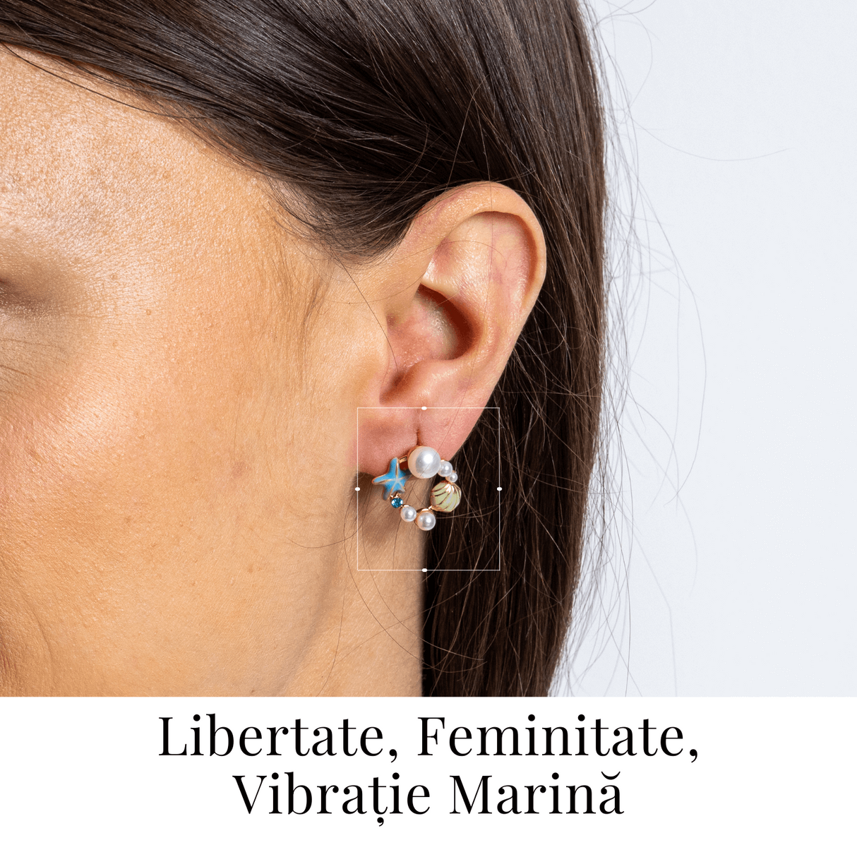 Spirit liber – Cercei Ocean cu perla naturala si detalii marine