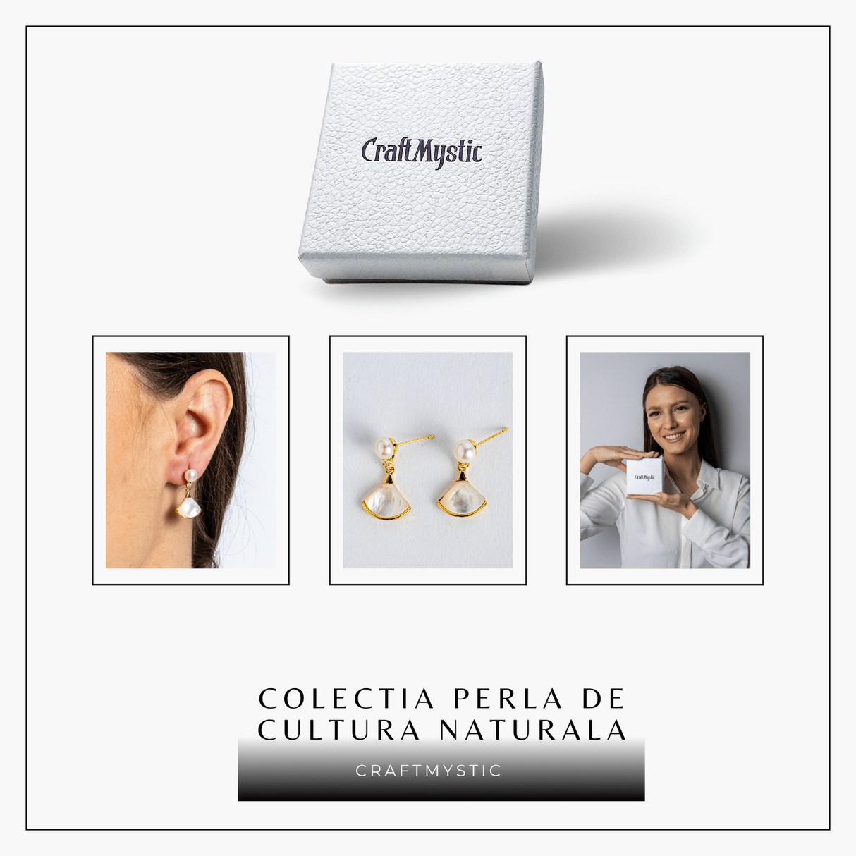 Gratie si prospetime – Cercei cu scoica sculptata si perla de cultura