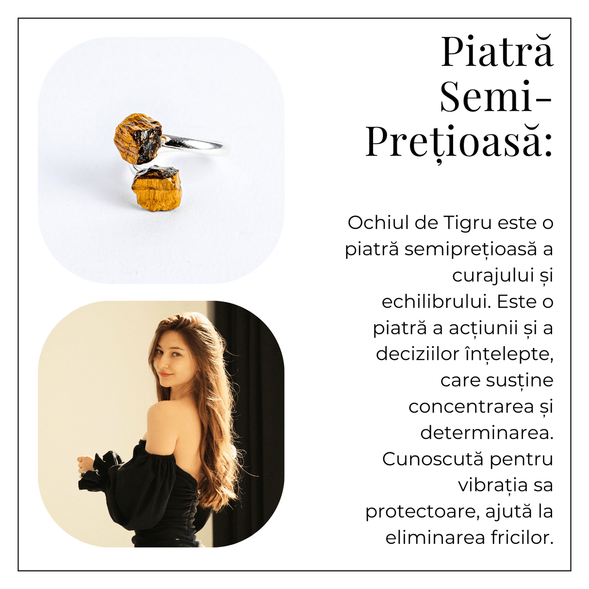 Protectie in fiecare zi – Inel dublu Ochi de tigru natural in forma bruta