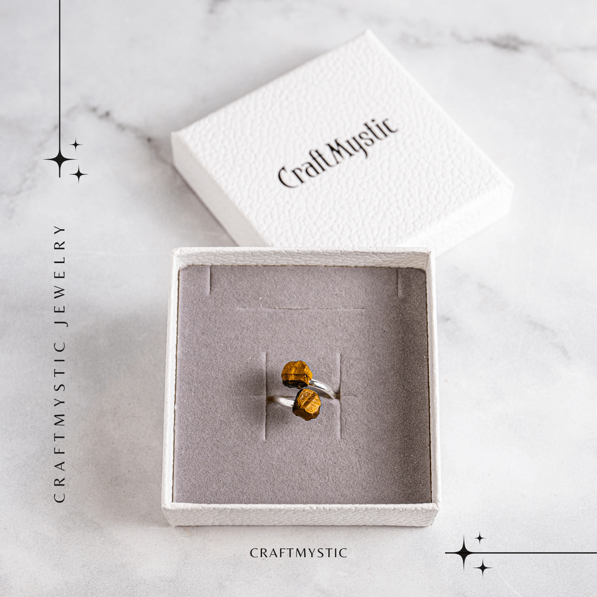 Protectie in fiecare zi – Inel dublu Ochi de tigru natural in forma bruta