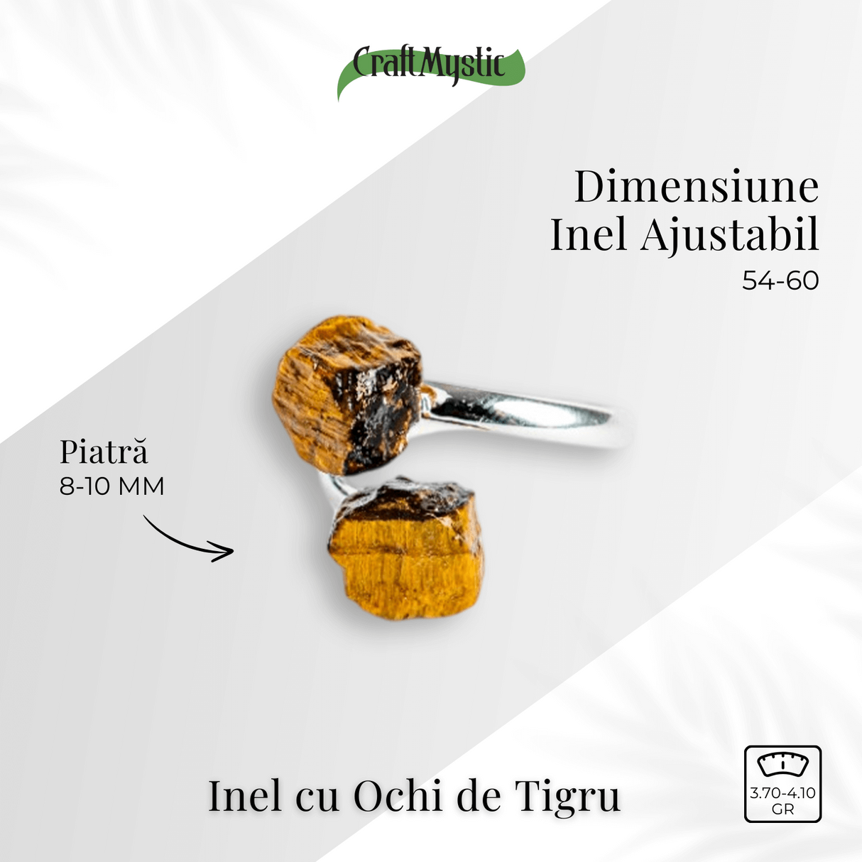 Protectie in fiecare zi – Inel dublu Ochi de tigru natural in forma bruta