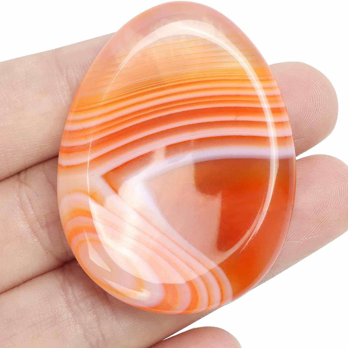 Piatra terapeutica 4 cm "Worry Stone" Carneol rosu