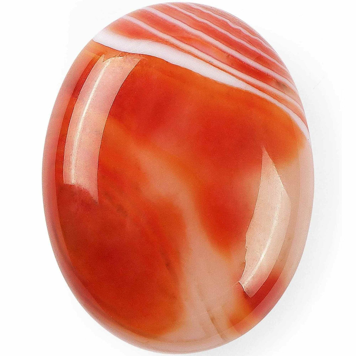 Piatra terapeutica 4 cm "Worry Stone" Carneol rosu - Pietre semipretioase de buzunar sculptate manual oval