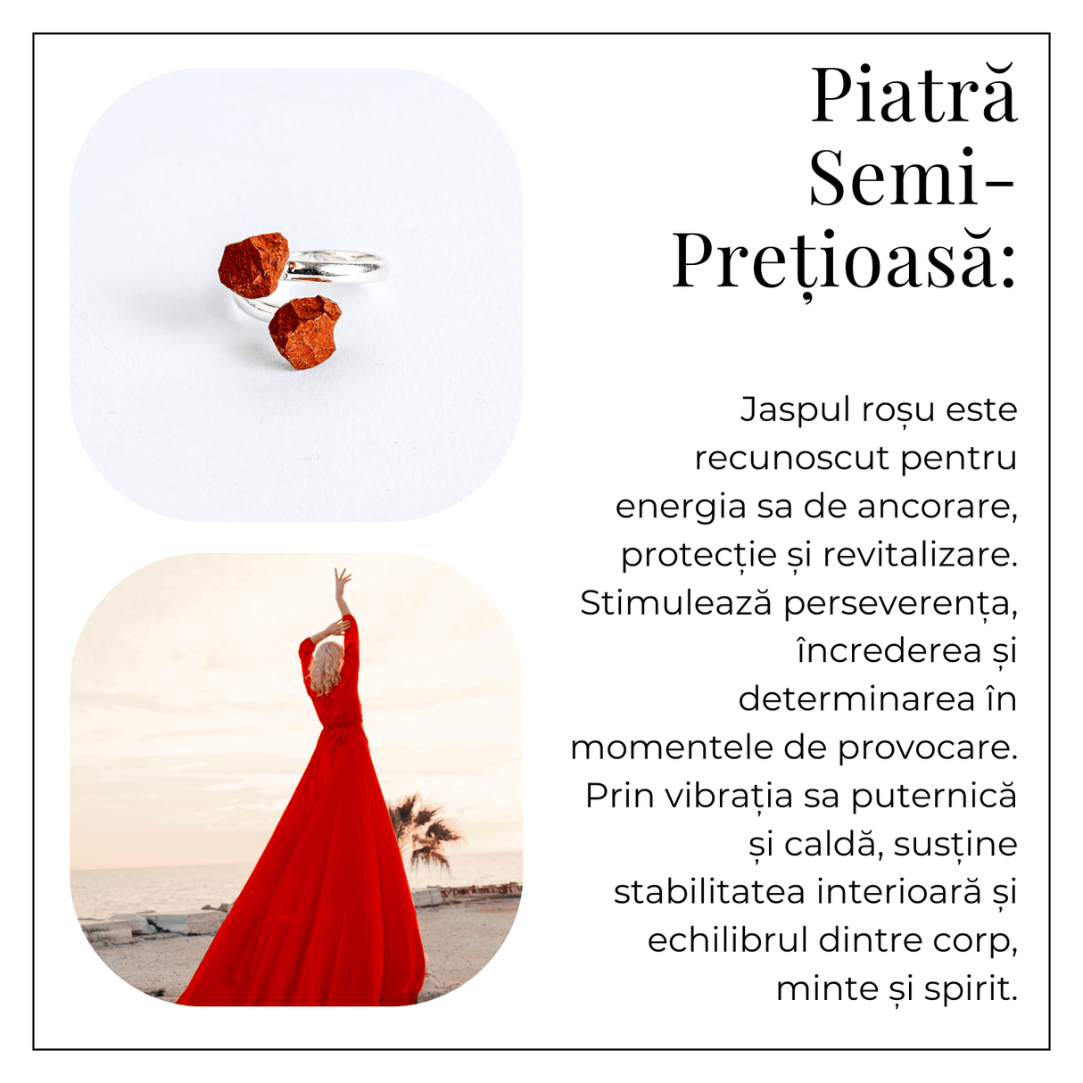 Inelul curajului – Dublu Jasp rosu pentru forta interioara si vitalitate