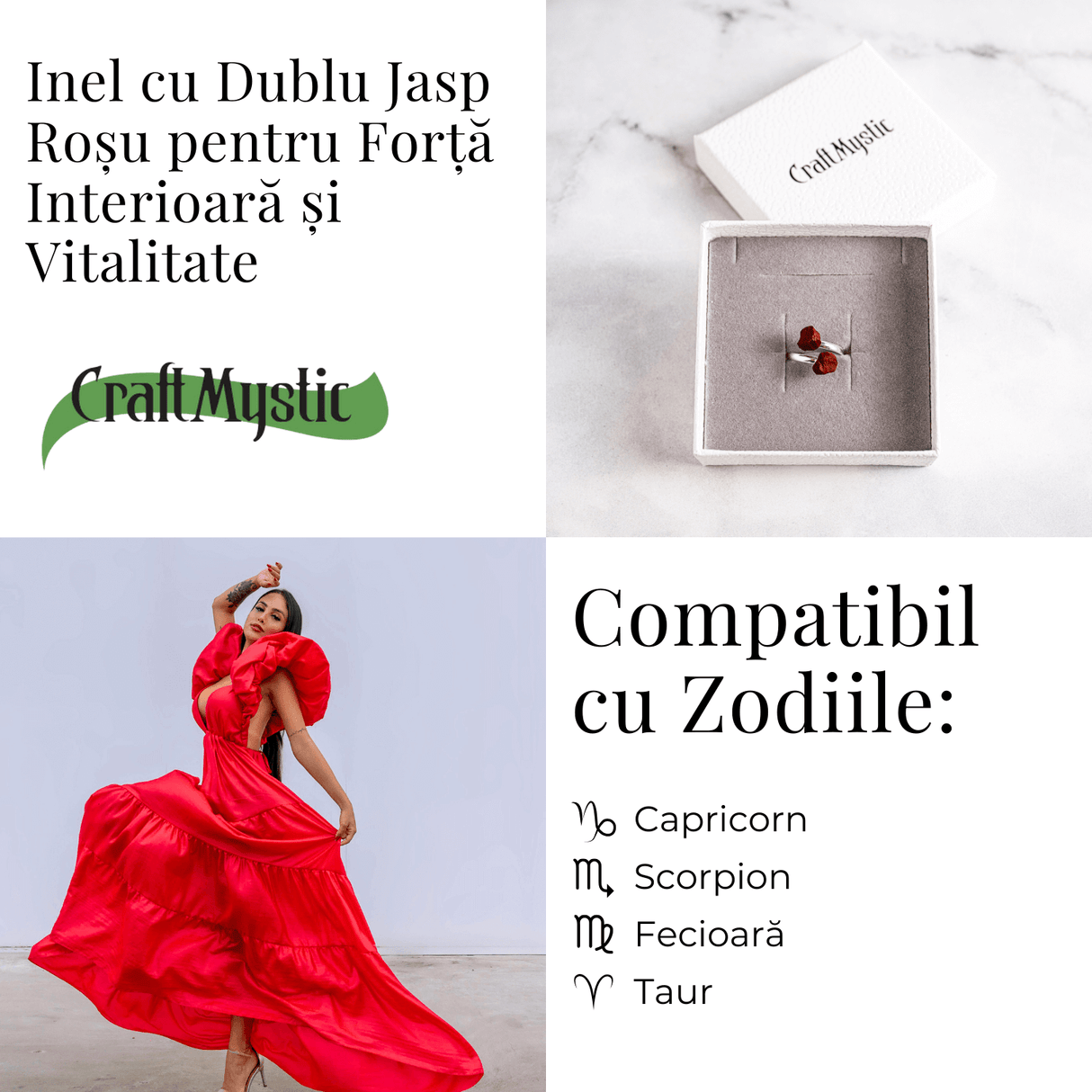 Inelul curajului – Dublu Jasp rosu pentru forta interioara si vitalitate