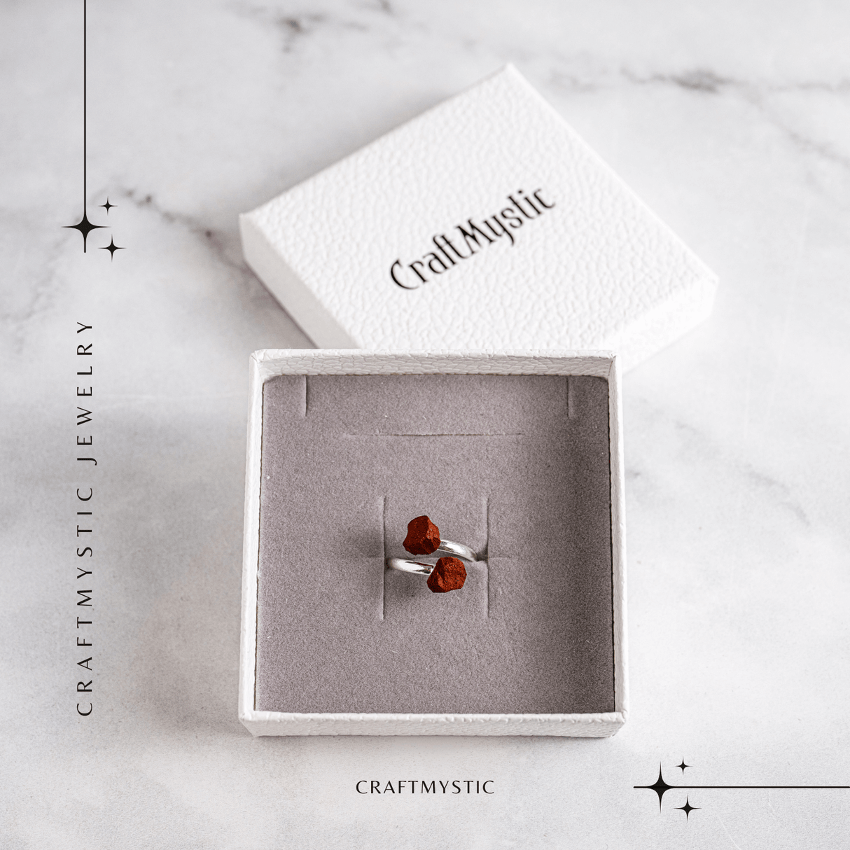 Inelul curajului – Dublu Jasp rosu pentru forta interioara si vitalitate