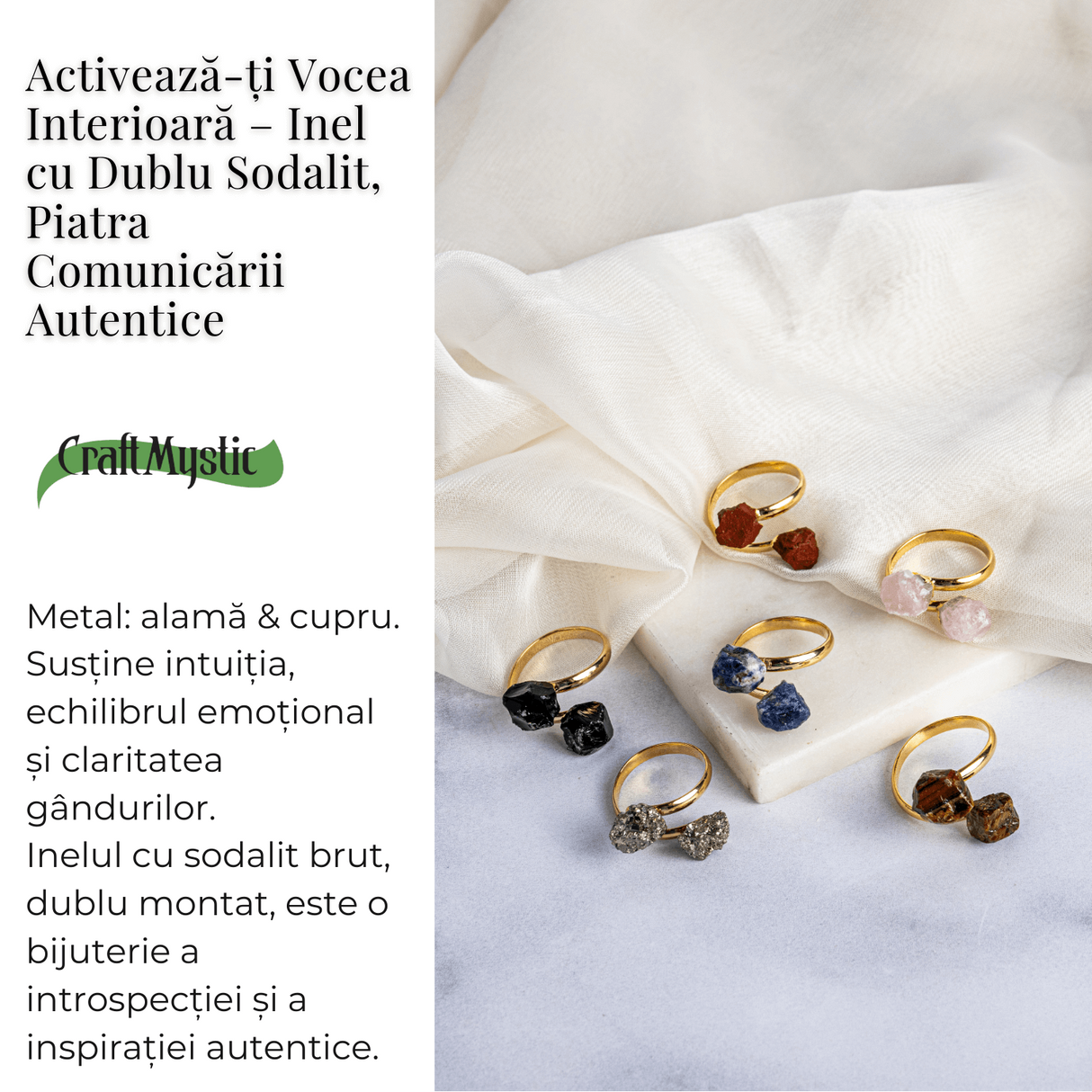 Activeaza-ti vocea interioara – Inel cu dublu Sodalit, piatra comunicarii autentice