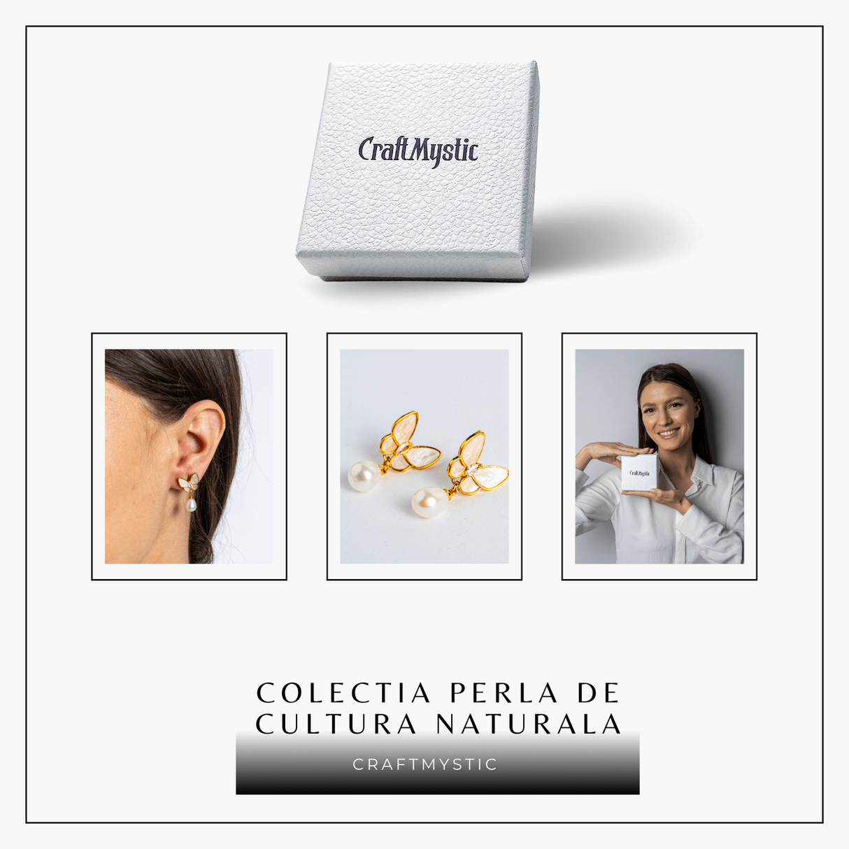 Eleganta delicata – Cercei fluturi si perle