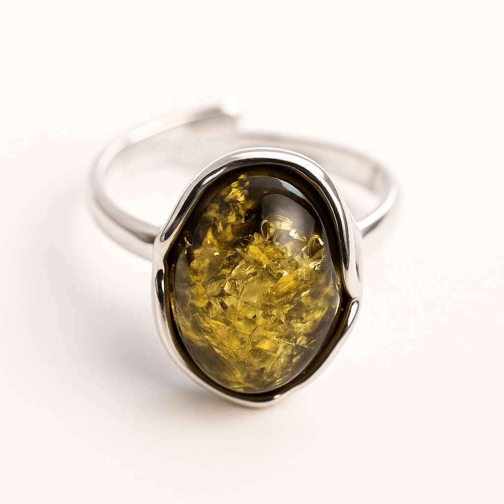 Inel ajustabil argint 925 cu chihlimbar natural – Eleganta unica