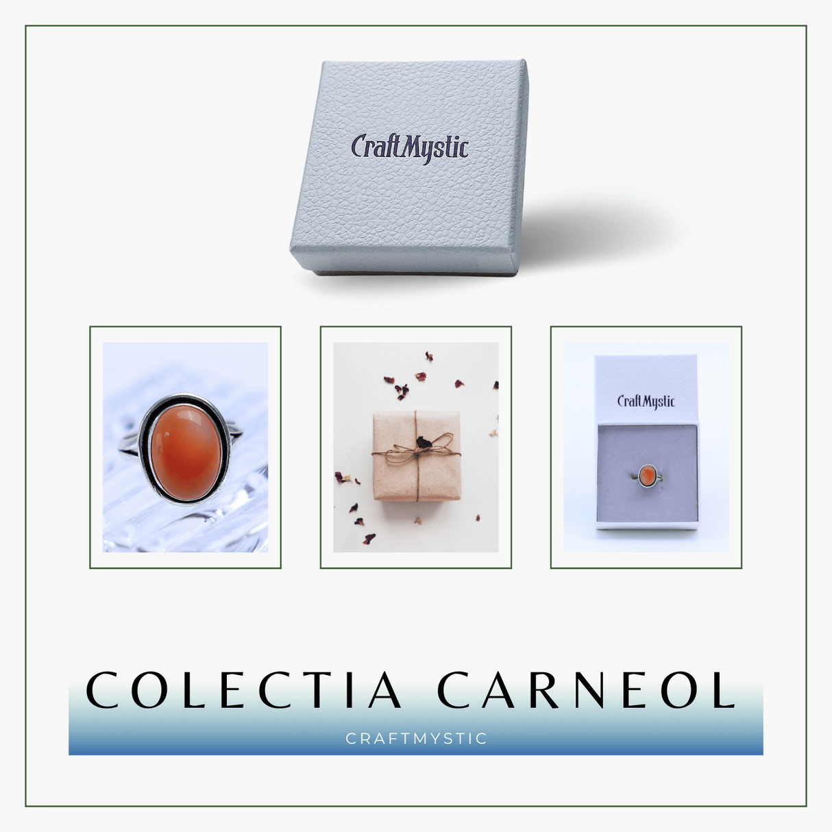 Inel Ajustabil Argintiu cu Carneol Natural, pentru energie si creativitate