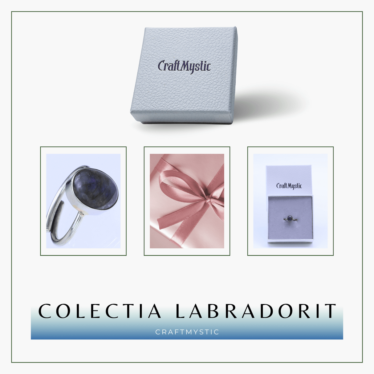 Inel Ajustabil Argintiu cu Labradorit natural oval, pentru protectie si intuitie