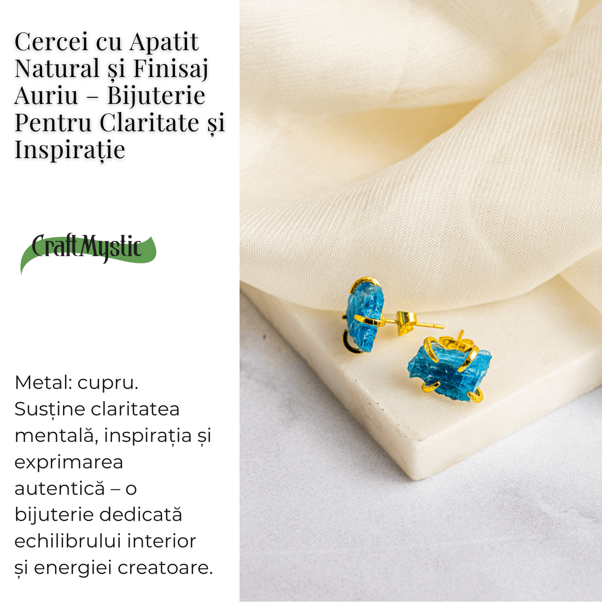Cercei de Claritate si Inspiratie – Apatit Natural si Finisaj Auriu