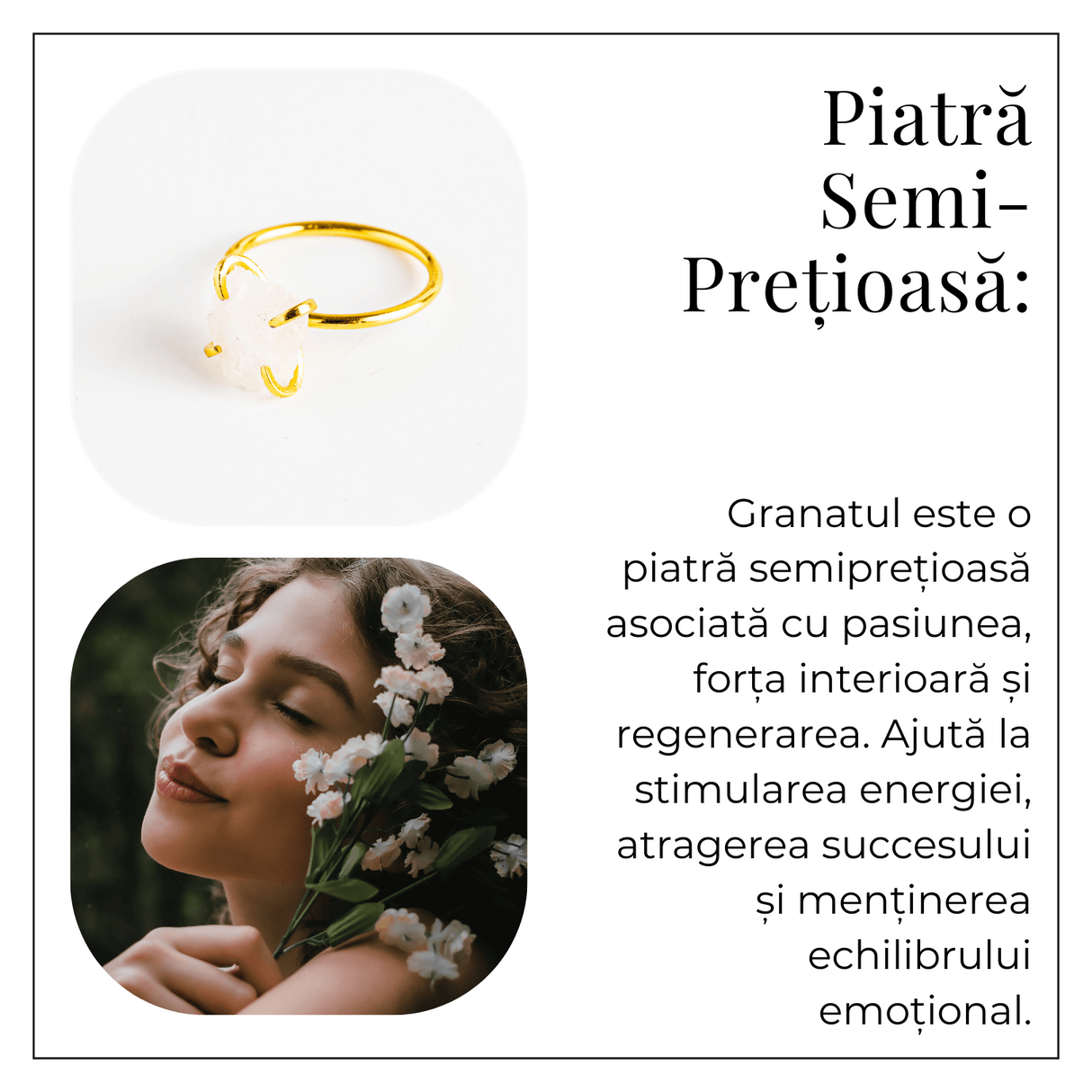 Inel Ajustabil Auriu cu Cuart Roz Brut pentru Echilibru Emotional