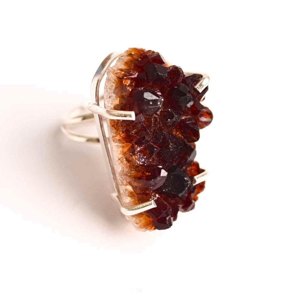 Inel Argint 925 cu Cluster de Citrin – Abundenta si Claritate Zilnica