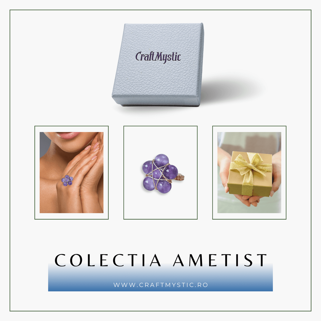 Inel Auriu cu Design Floral din Ametist