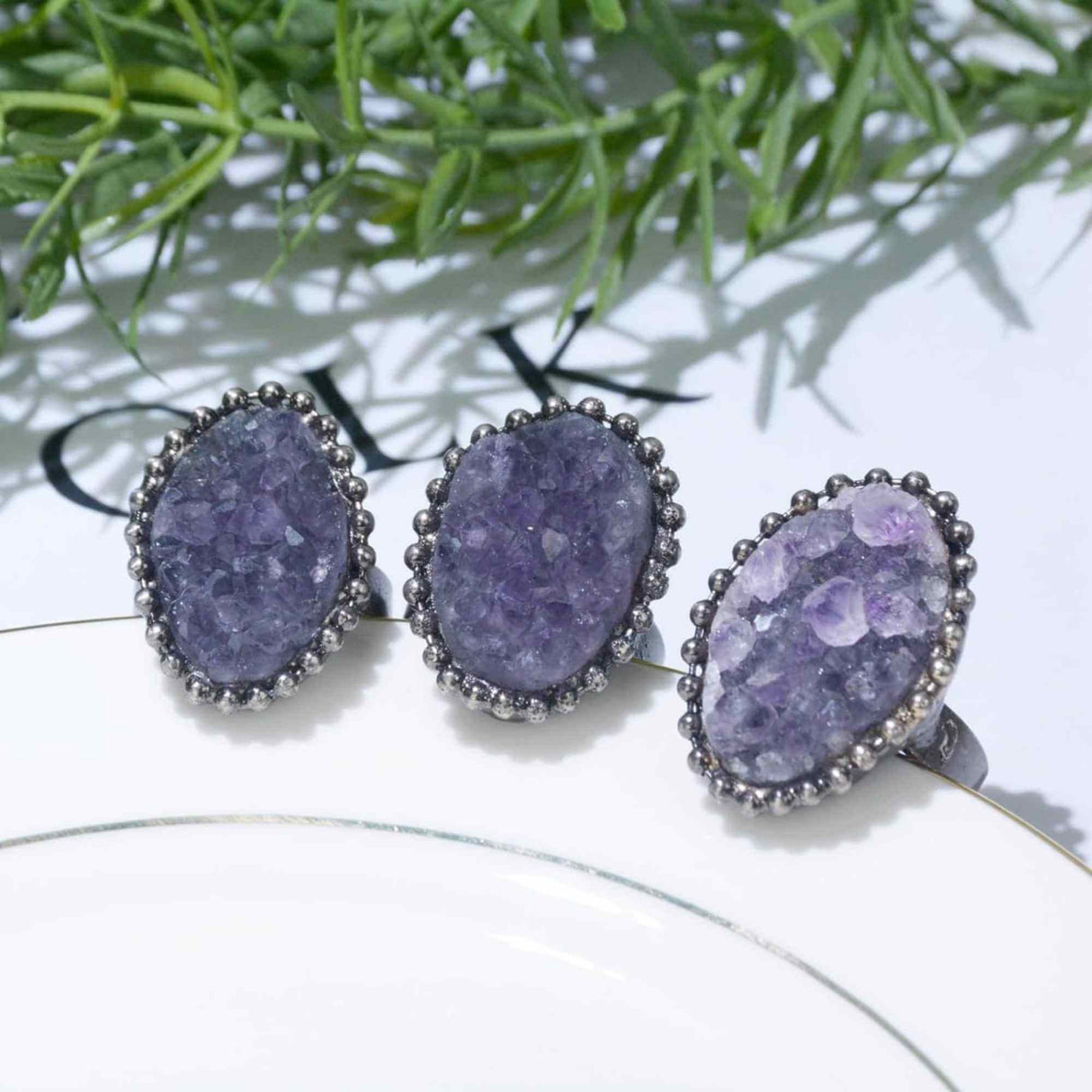 Inel Vintage cu cluster Ametist pentru Femei