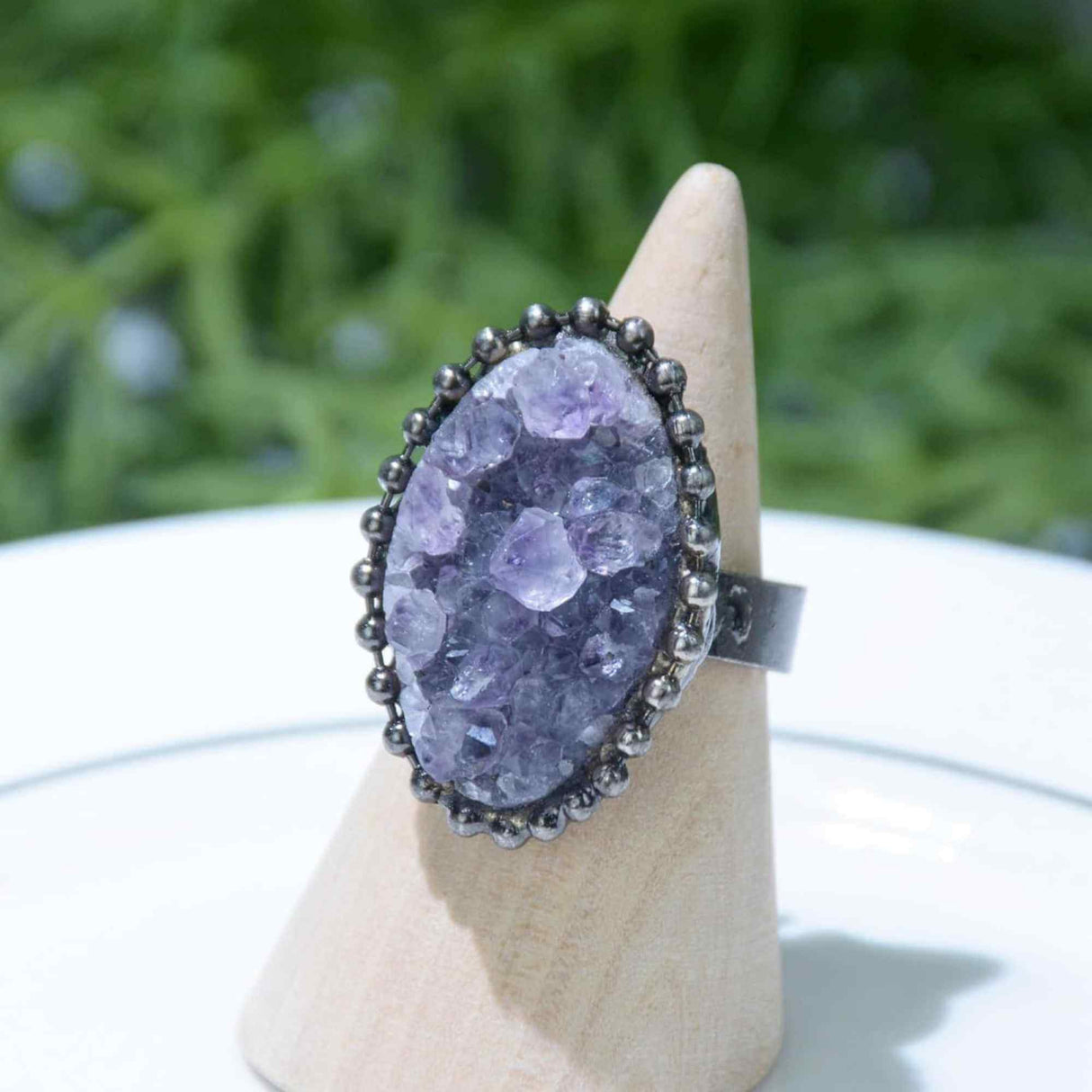 Inel Vintage cu cluster Ametist pentru Femei