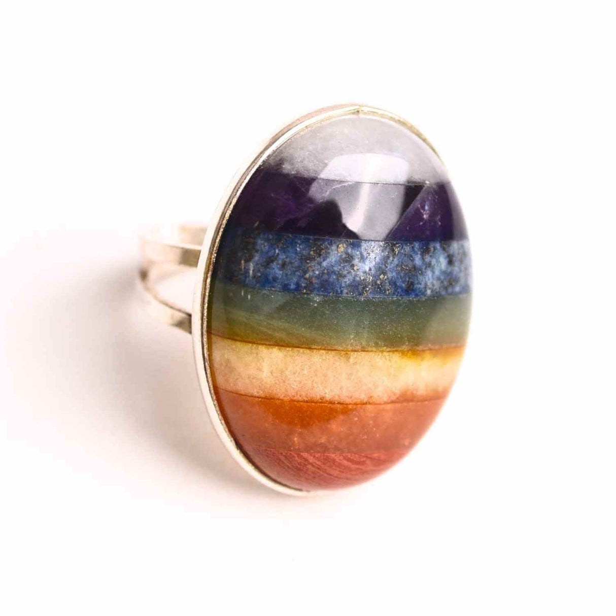 Inel din Argint 925 cu Pietrele celor 7 Chakre – Armonie Energetica si Echilibru Interior