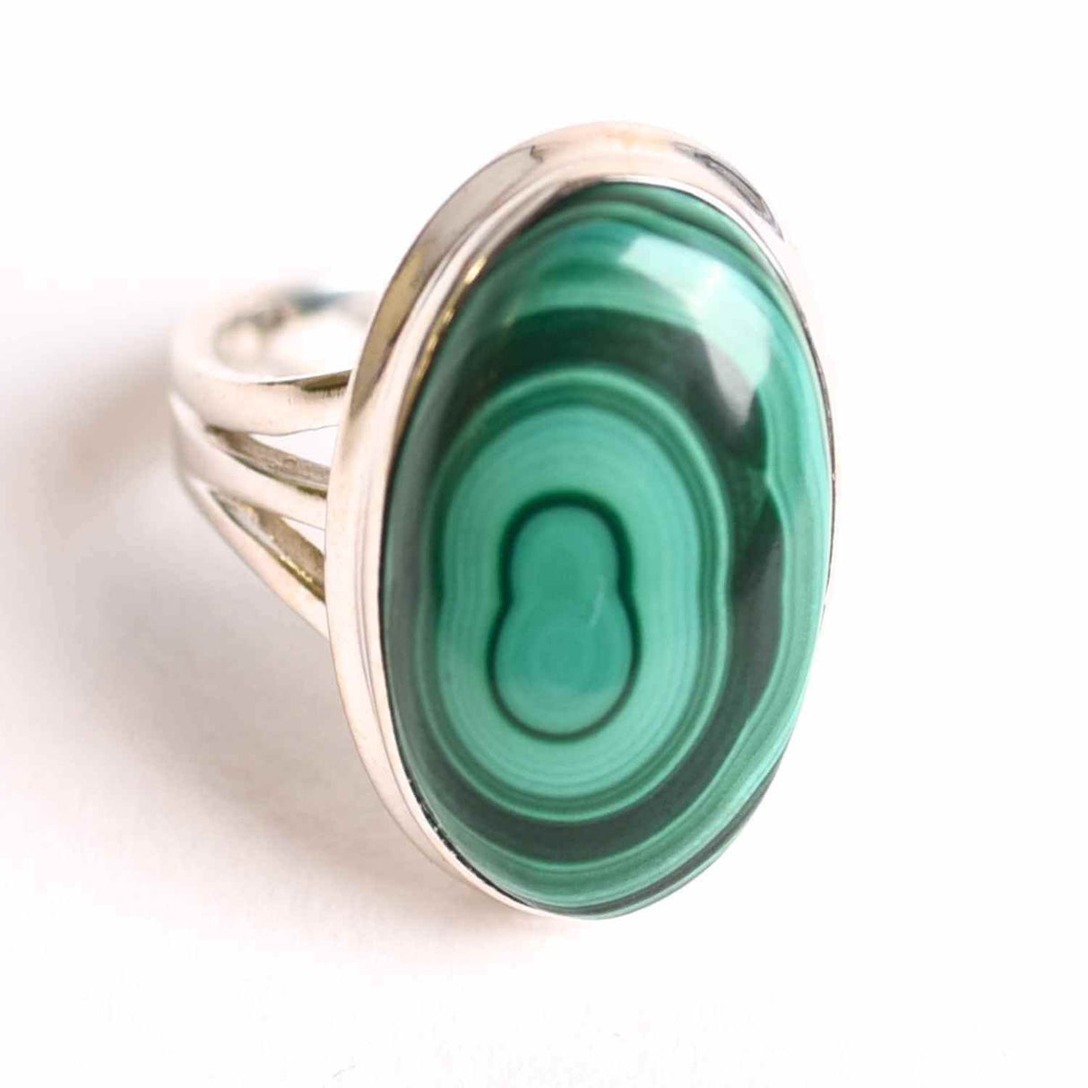 Inel din Argint 925 cu Malachit Natural 7.23 gr M52/6– Protectie Energetica si Echilibru Emotional in Fiecare Zi
