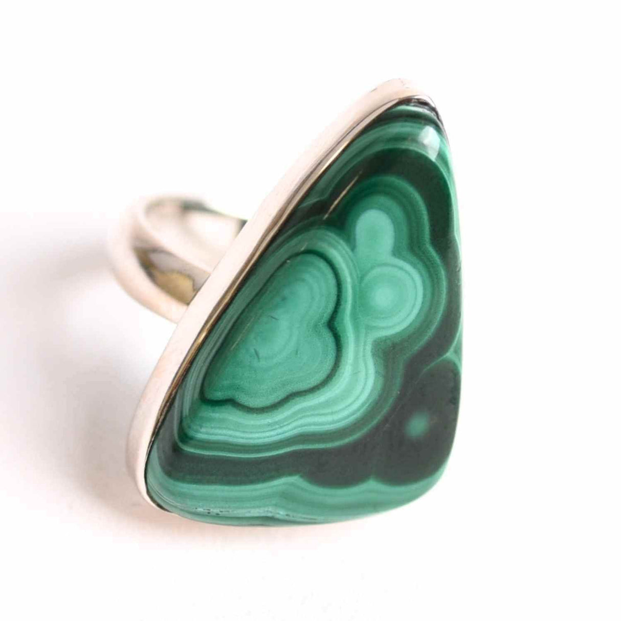 Inel din Argint 925 cu Malachit Natural 7.36 gr M52/6–Protectie Energetica si Echilibru Emotional in Timpul Transformarilor Interioare