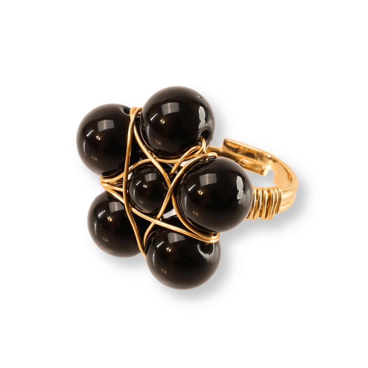 Inel ajustabil cu piatra naturala cluster Ametist