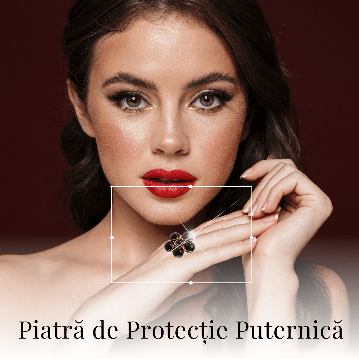 Inel Model Floare Metal Auriu cu Pietre din Obsidian