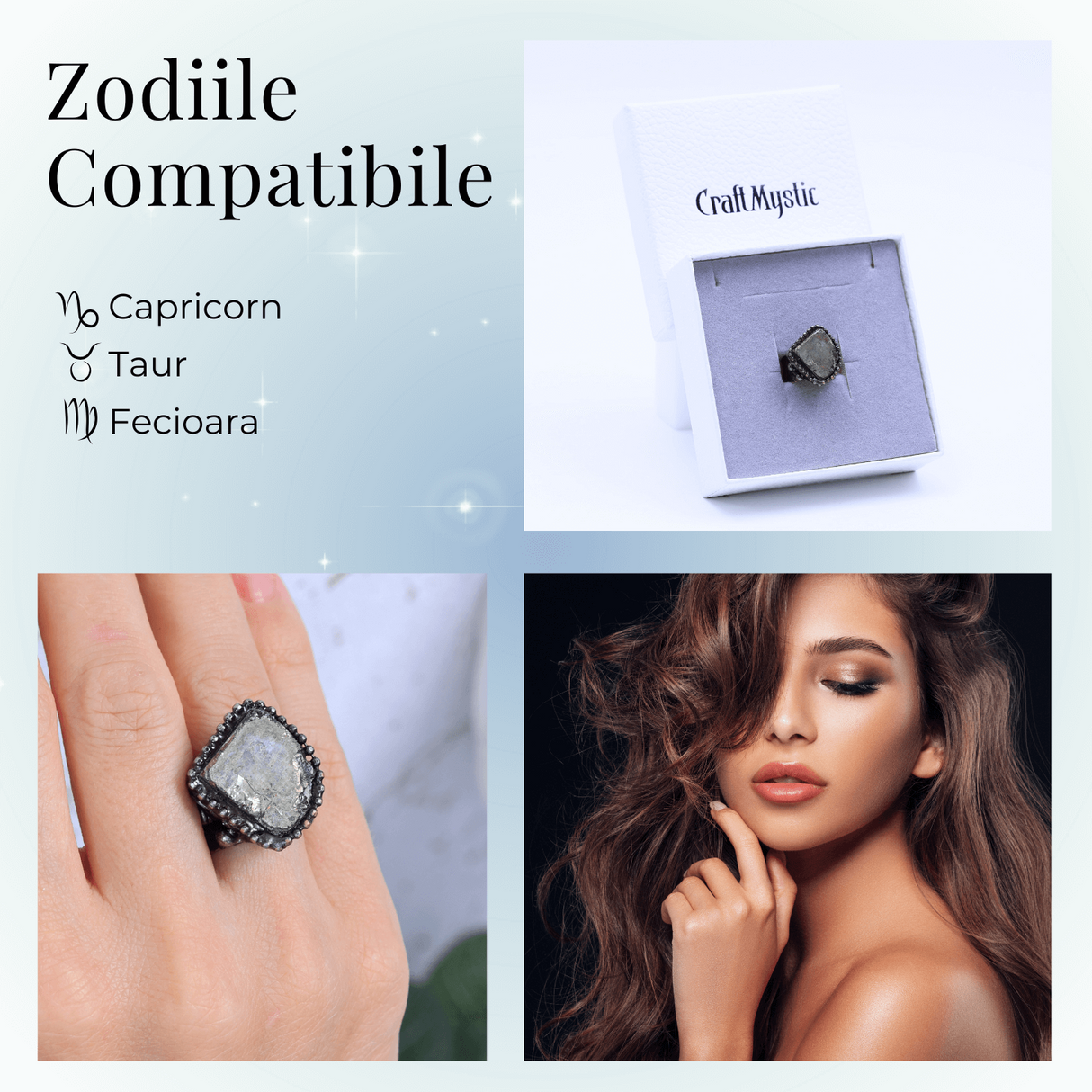 Inel Vintage Ajustabil cu Piatra de Pirita pentru Succes