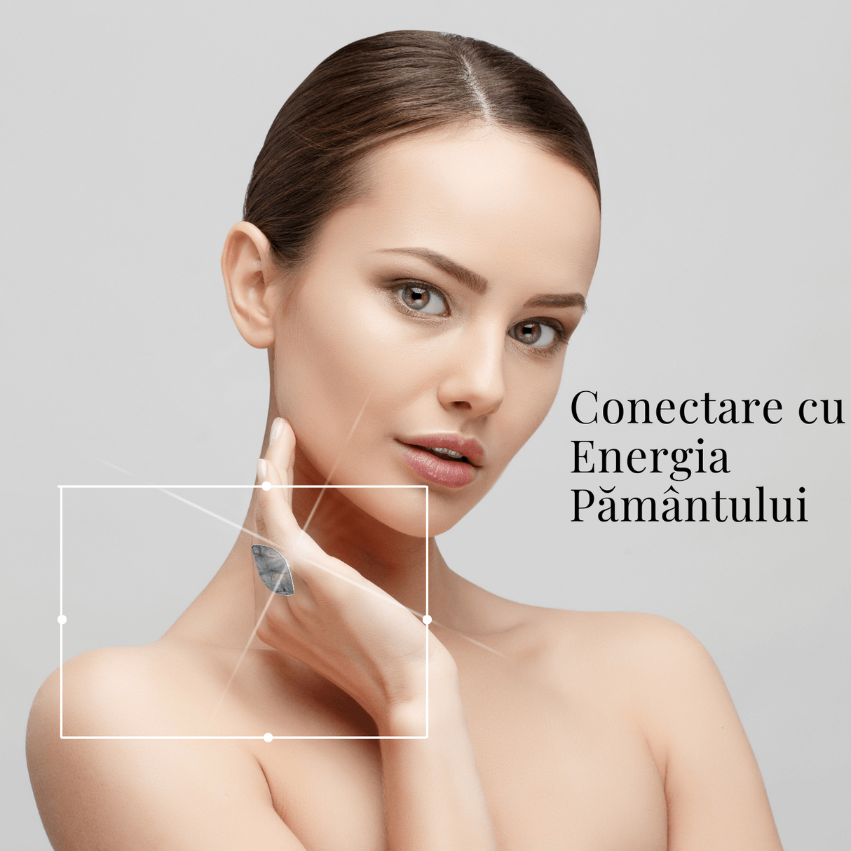 Inel argintiu ajustabil cu Labradorit design frunza, pentru protectie si intuitie