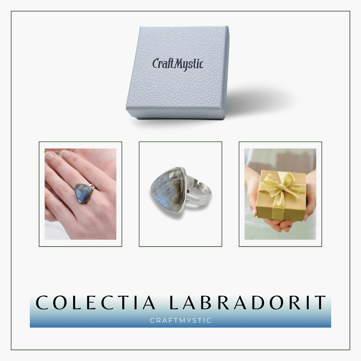 Inel Argintiu Reglabil cu Labradorit