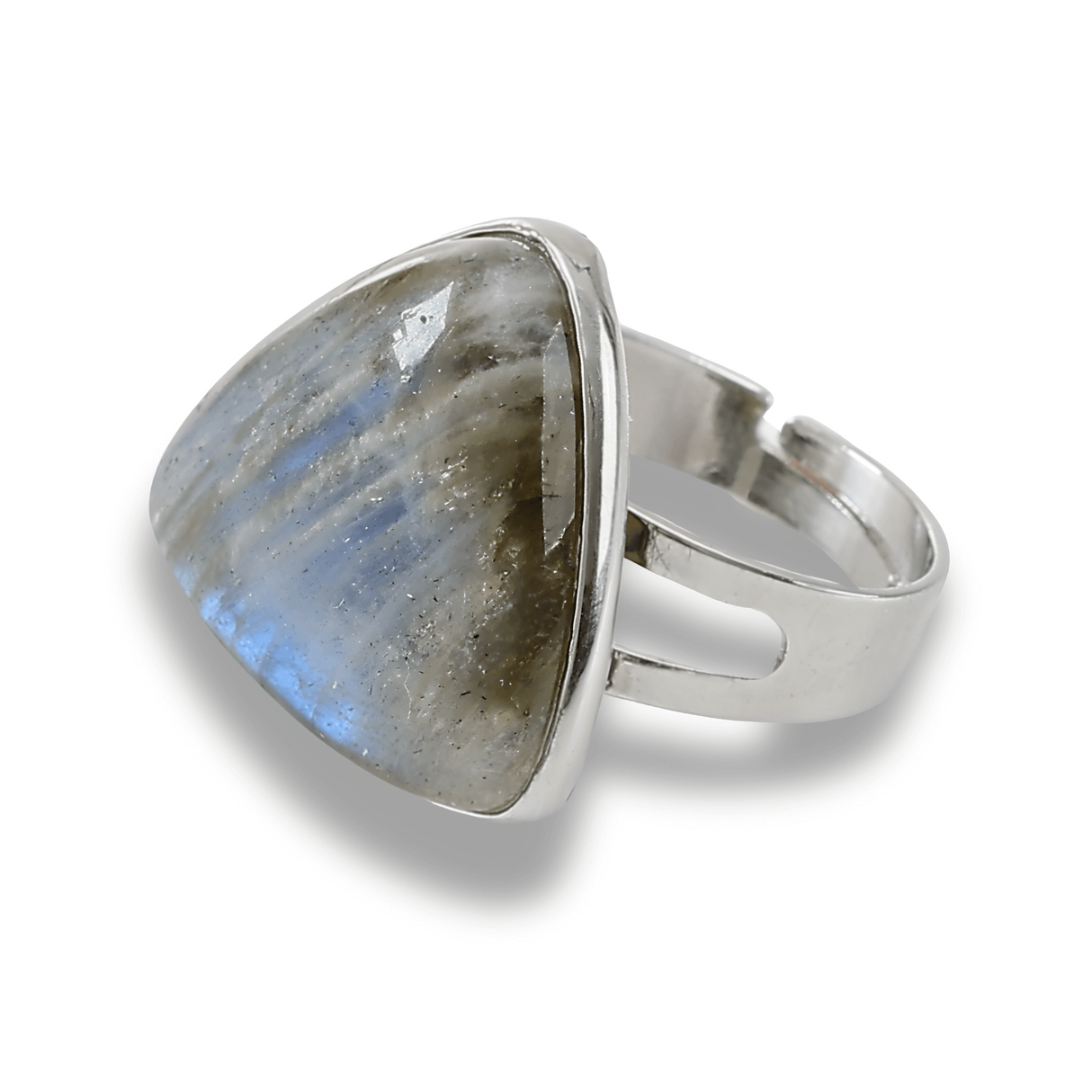 Inel Argintiu Reglabil cu Labradorit