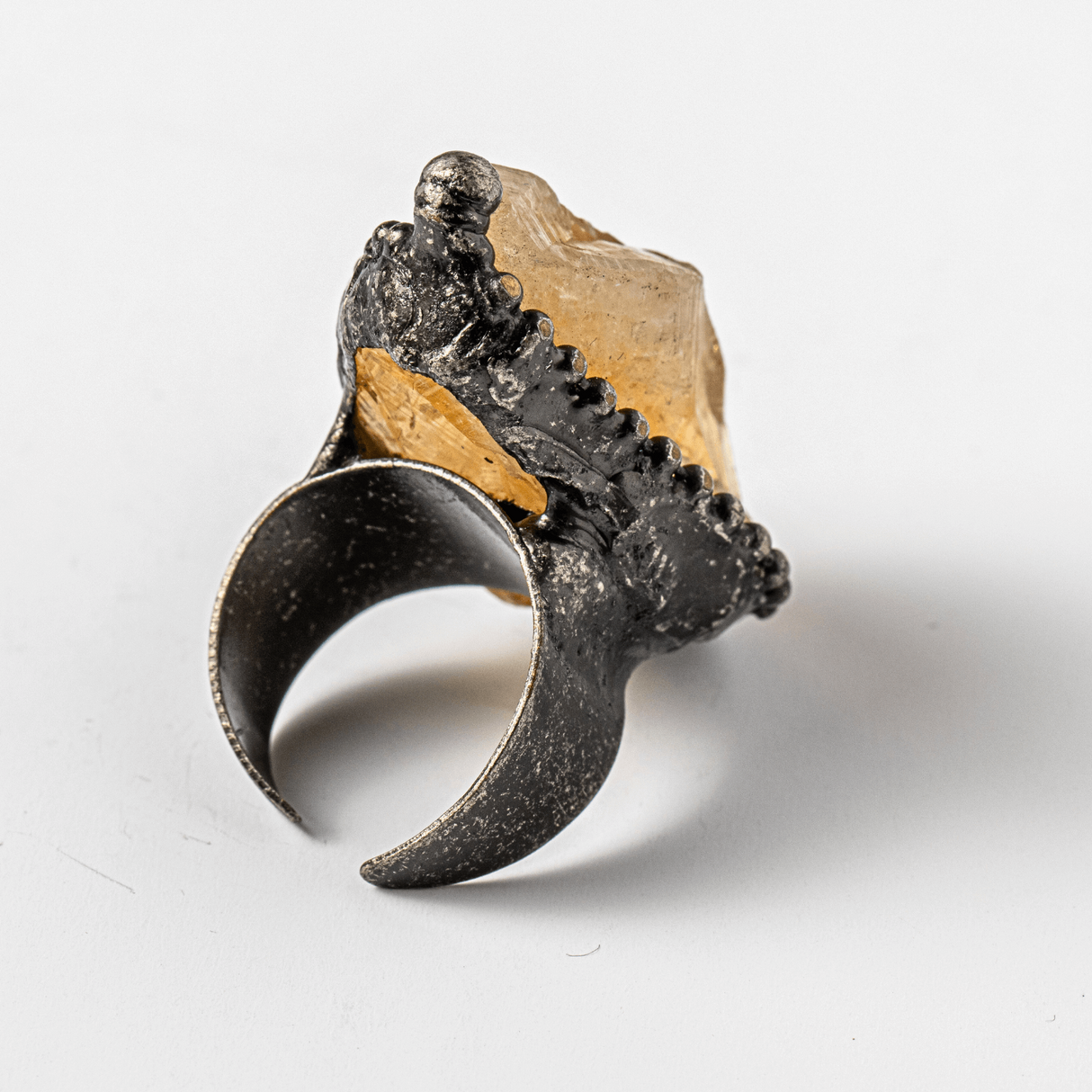 Inel Reglabil Vintage cu Citrin Natural – Abundenta si Energie Pozitiva