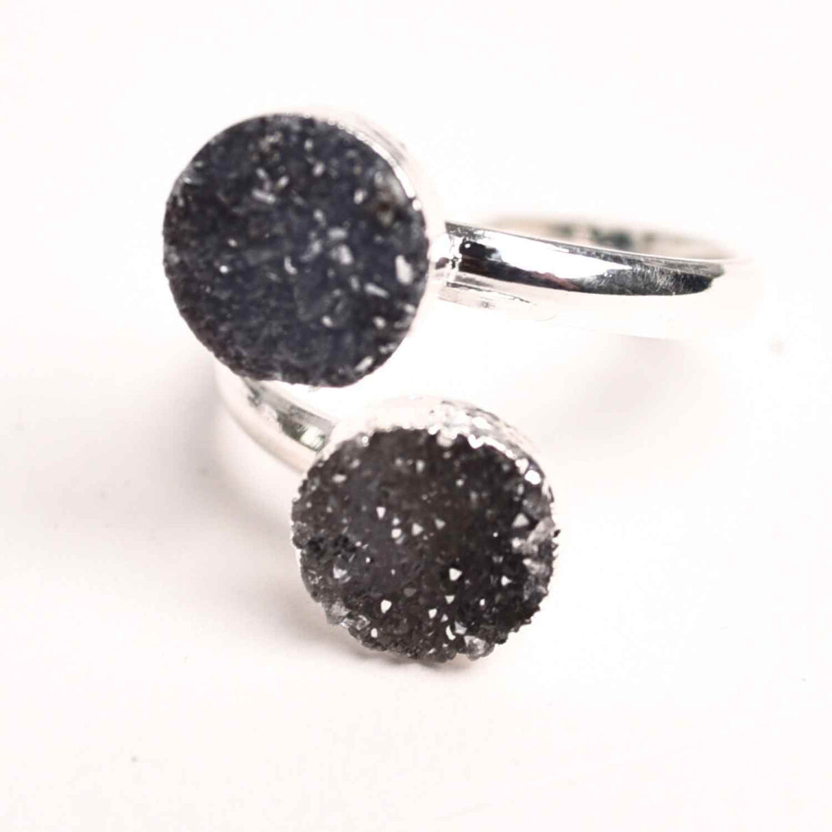 Inel Argintiu cu Dublu Agat Druzy – Energie si Eleganta Unica