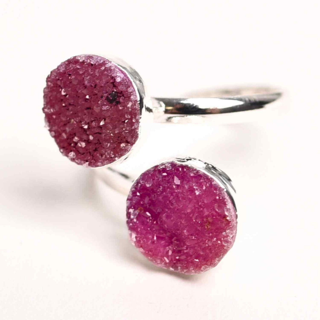 Inel Argintiu cu Dublu Agat Druzy – Energie si Eleganta Unica