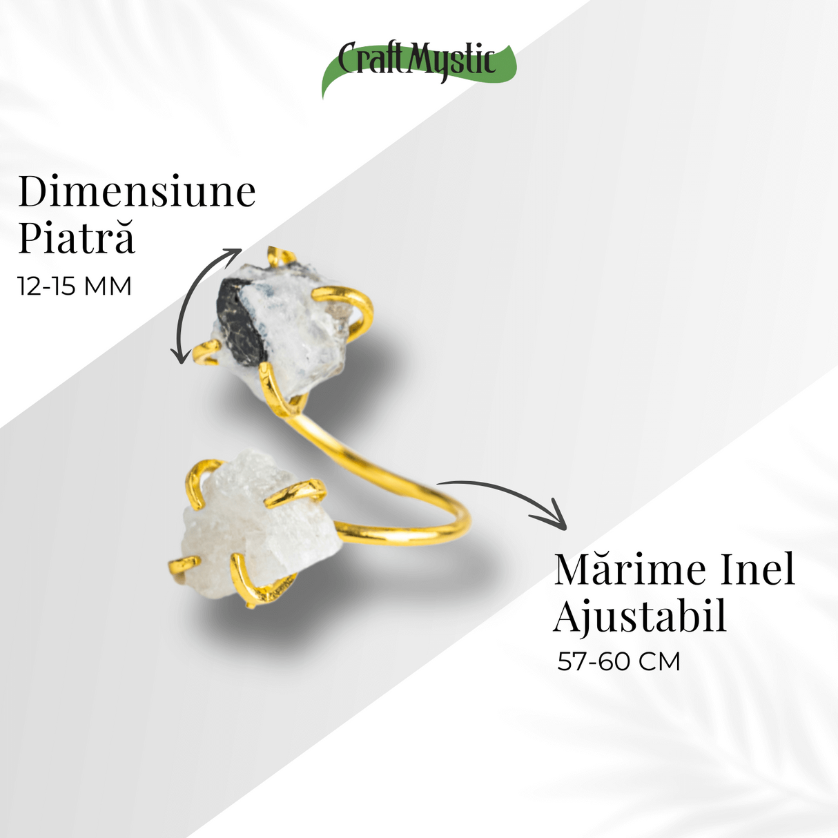 Inelul Intuitiei – Inel Auriu Reglabil cu Piatra Lunii