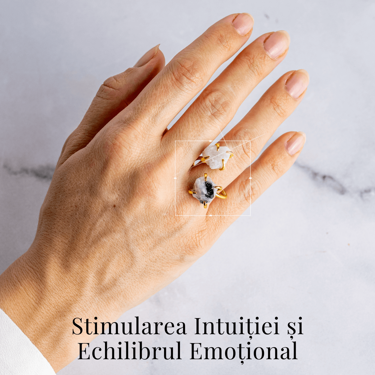 Inelul Intuitiei – Inel Auriu Reglabil cu Piatra Lunii