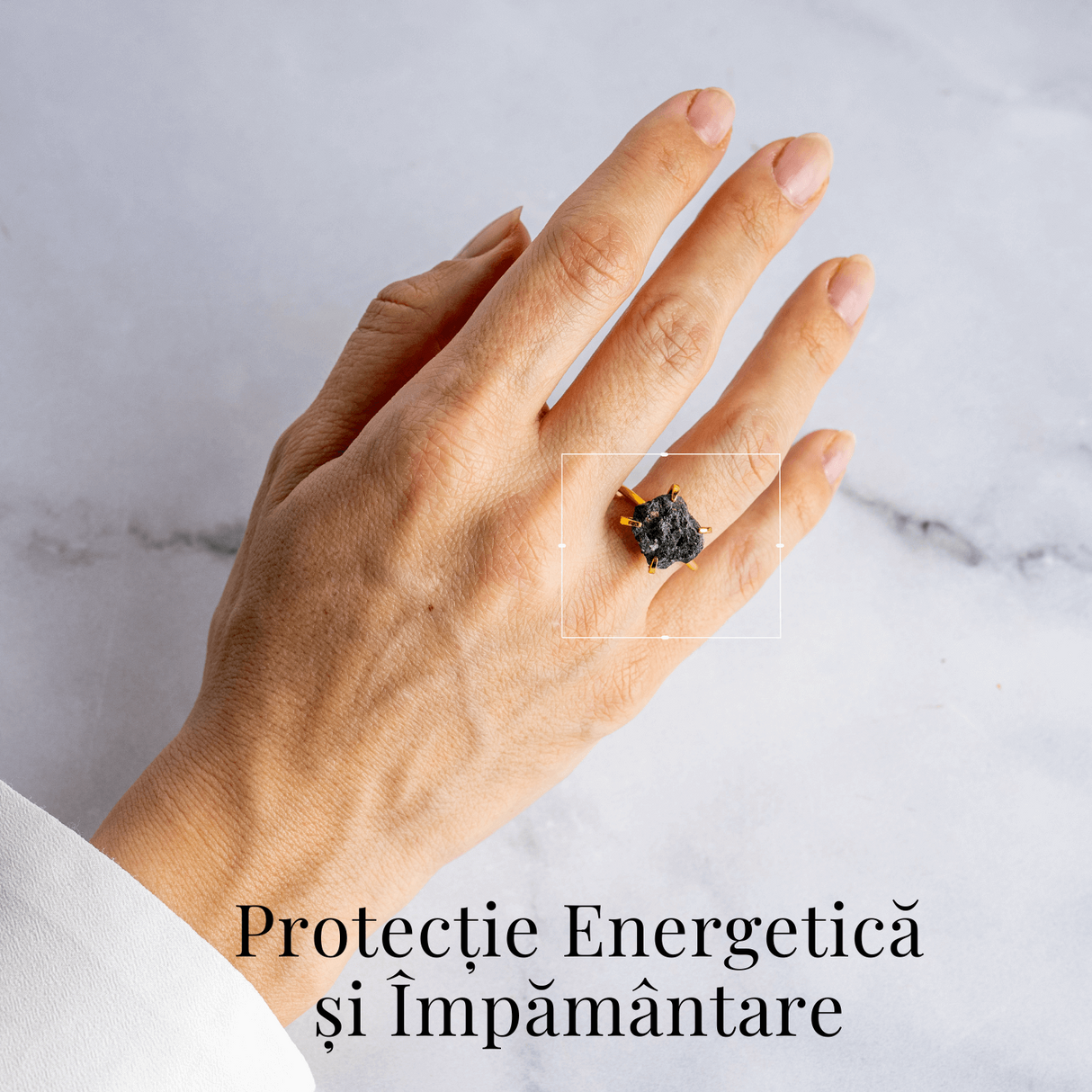 Scut energetic – Inel reglabil cu Turmalina Neagra pentru Protectie
