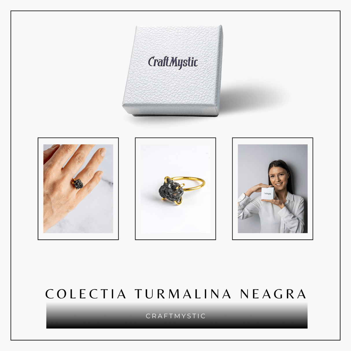 Scut energetic – Inel reglabil cu Turmalina Neagra pentru Protectie