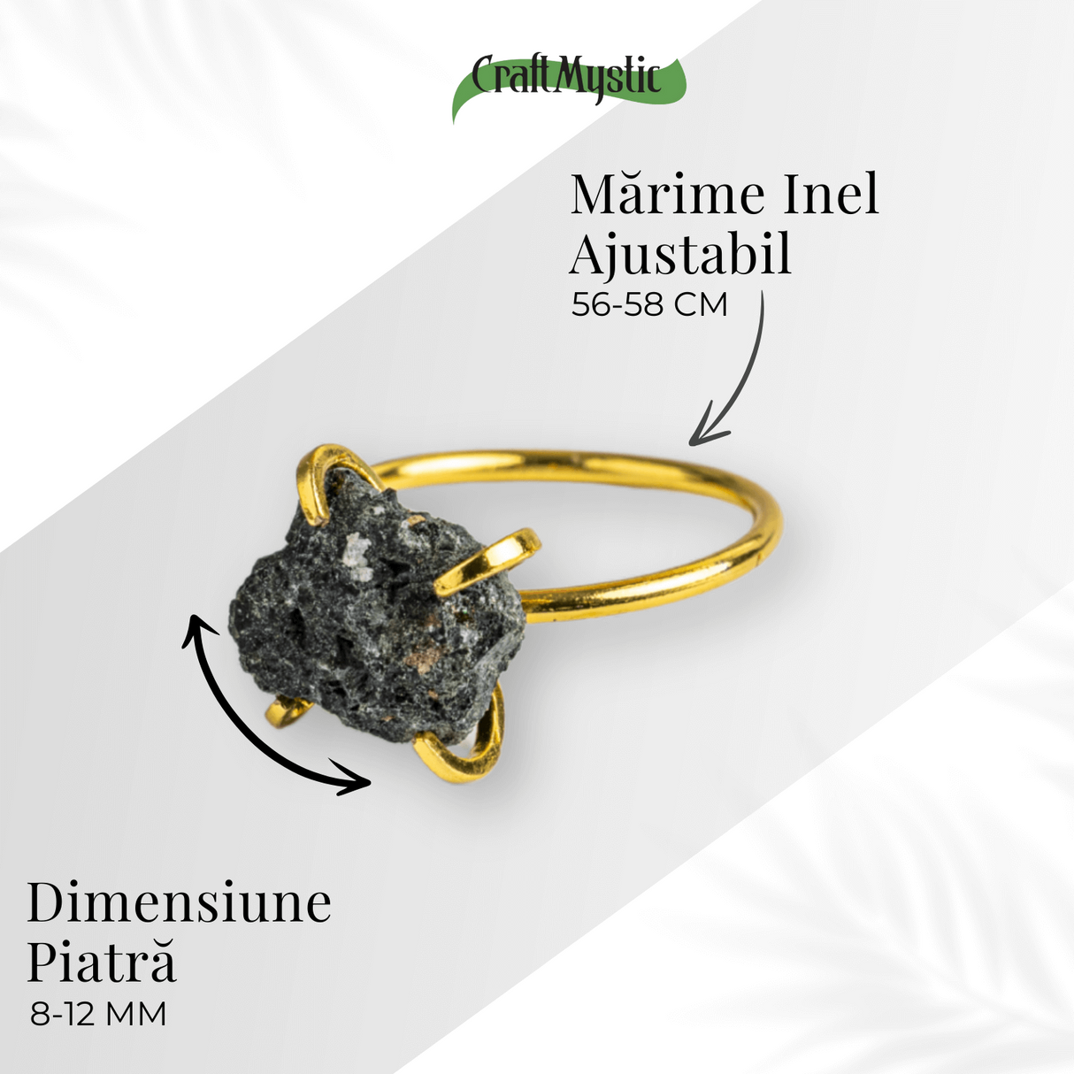 Scut energetic – Inel reglabil cu Turmalina Neagra pentru Protectie